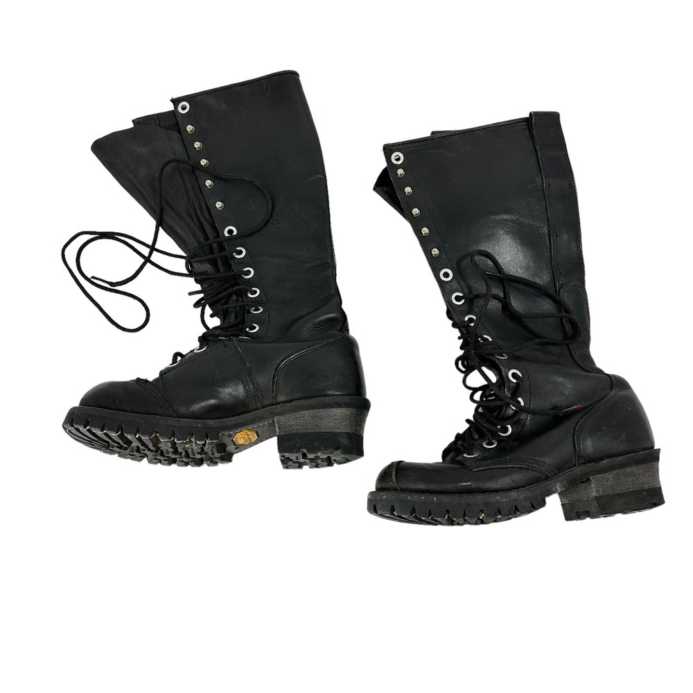 DalJeets Black Leather Lace Up Boots‎ size 5.5